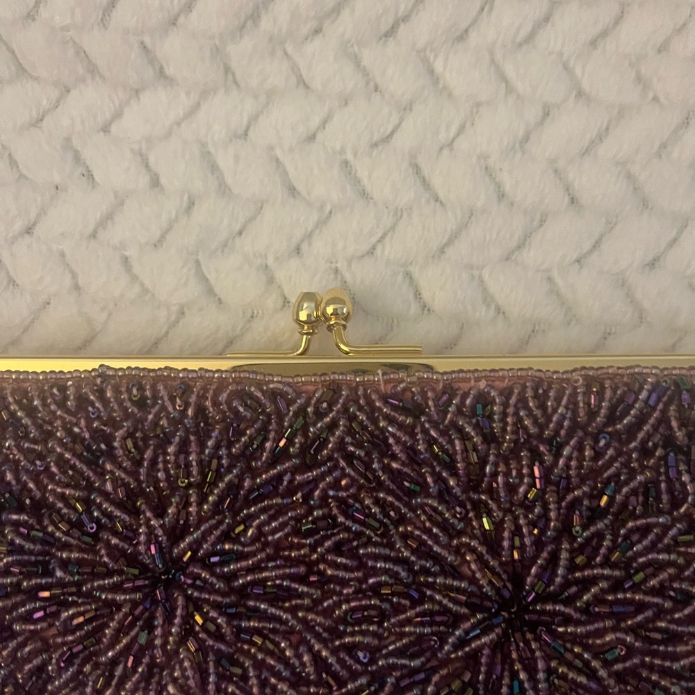 Valerie Stevens Purple Beaded Clutch - Picture 4 of 11